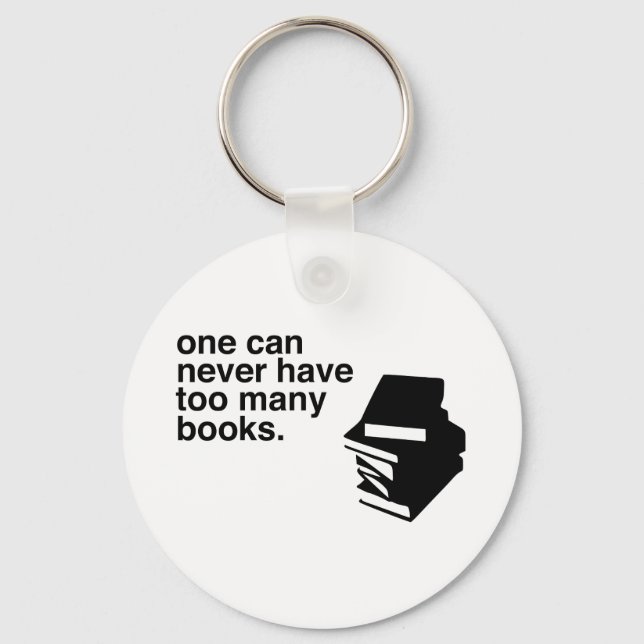 too many books keychain (Front)