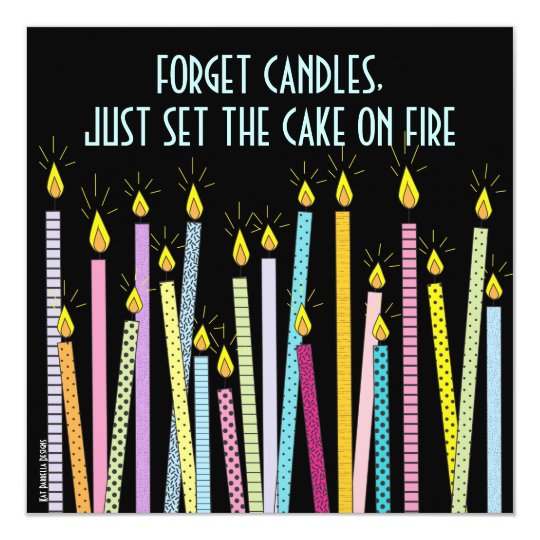 Too Many Candles! Birthday Party Invitation