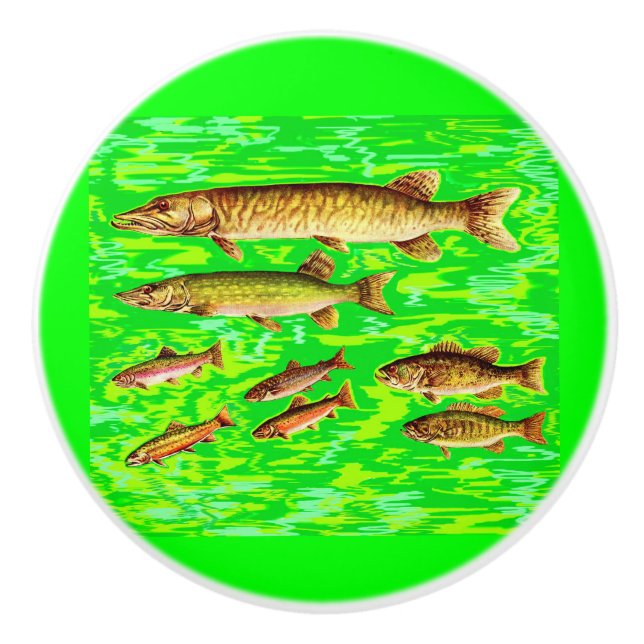 too many fish in the sea ceramic knob (Front)