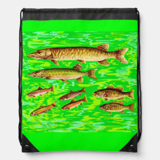 too many fish in the sea drawstring bag