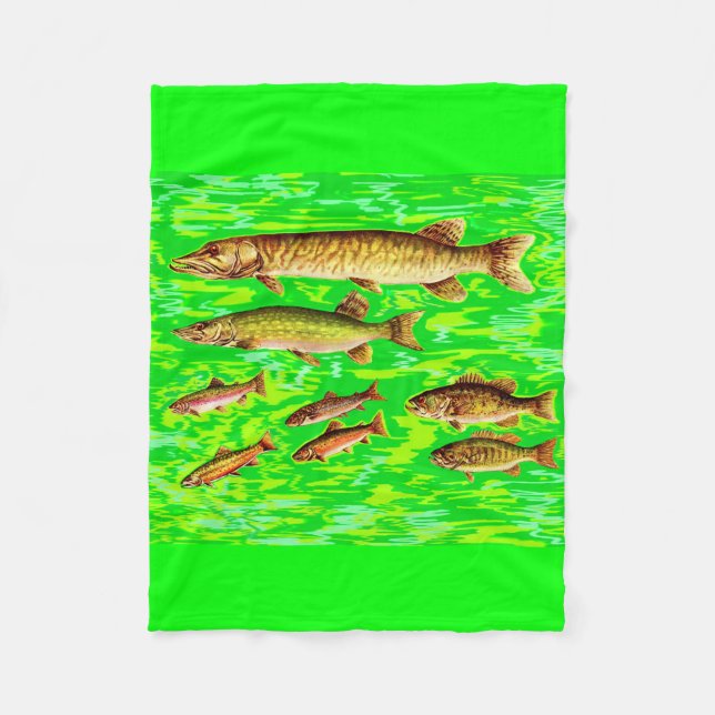 too many fish in the sea fleece blanket (Front)