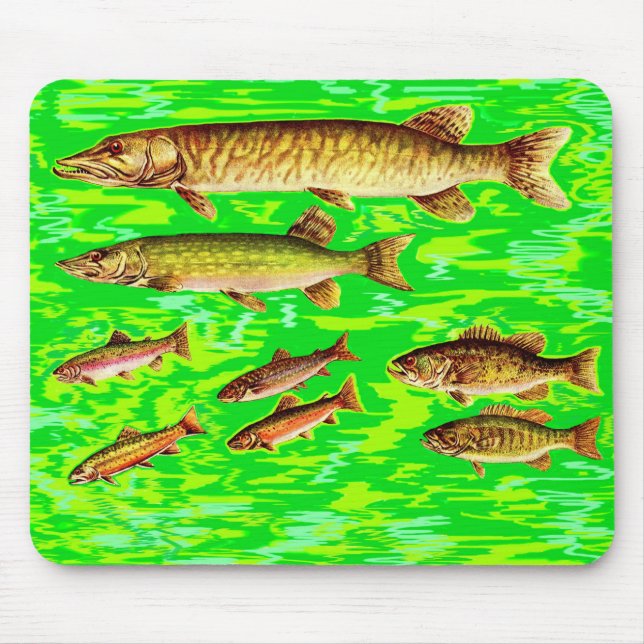 too many fish in the sea mouse pad (Front)