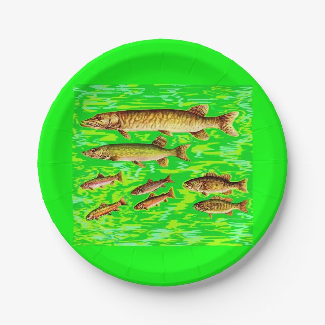 too many fish in the sea paper plates (Front)