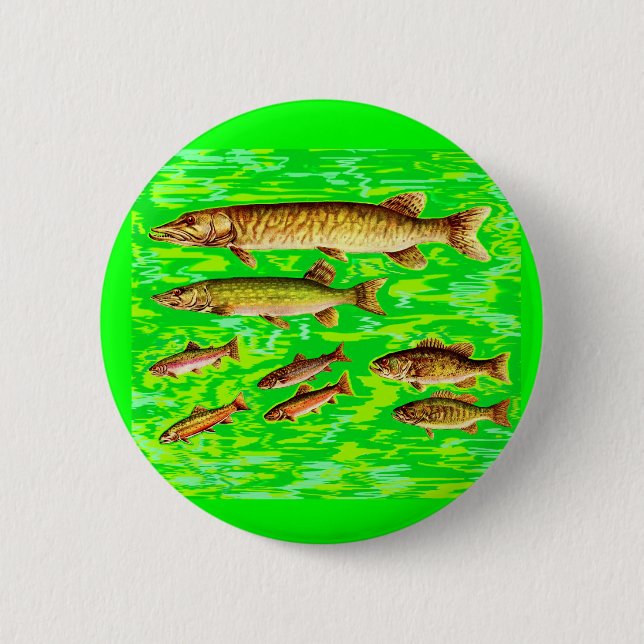 too many fish in the sea pinback button (Front)