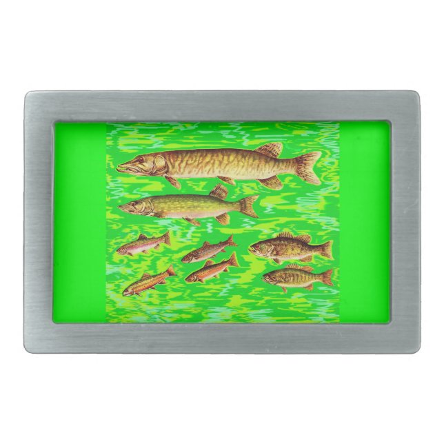 too many fish in the sea rectangular belt buckle (Front)