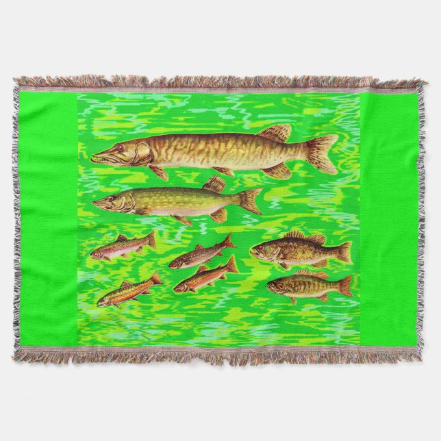 too many fish in the sea throw blanket (Front)
