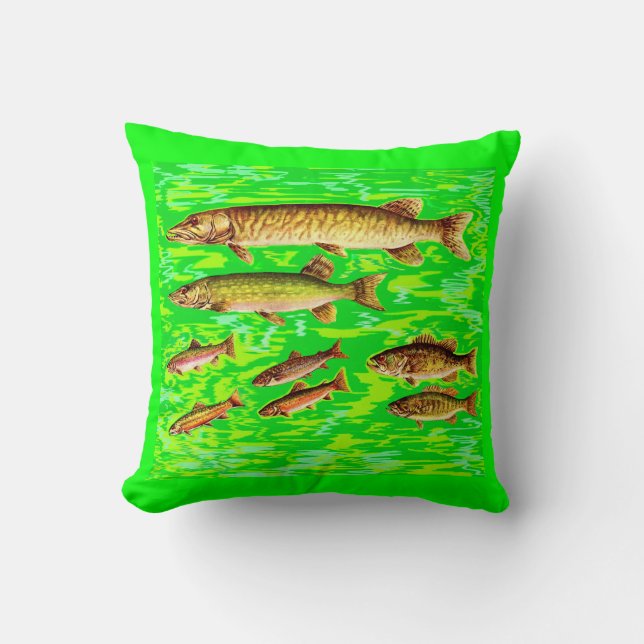 too many fish in the sea throw pillow (Front)