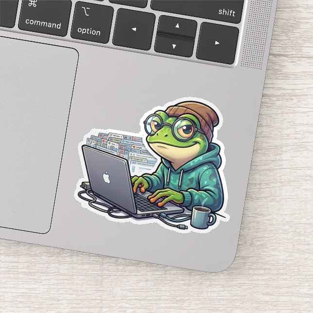 Too Many Tabs Frog Sticker (Detail)