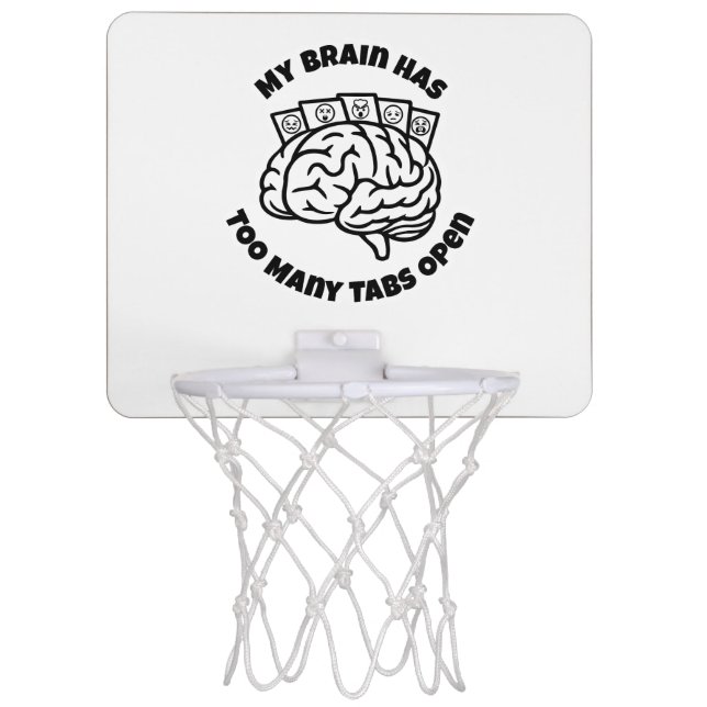 Too Many Tabs – Funny Overthinker Mini Hoop (Front)