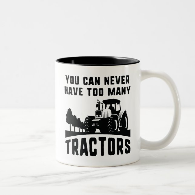 Too Many Tractors Two-Tone Coffee Mug (Right)