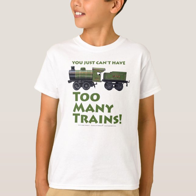 Too Many Trains Antique T-Shirt (Front)