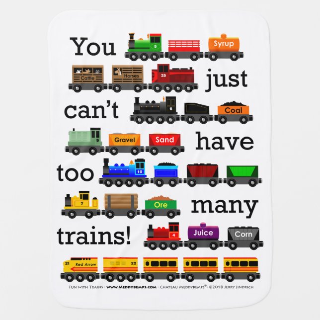 Too Many Trains Blankie Baby Blanket (Front)