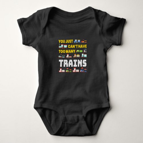 Too Many Trains Model Railroad Baby Bodysuit