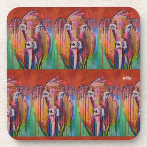 "Too Moo for YOO III" Hard Plastic Coaster Set