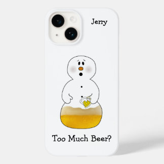 Too Much Beer Snowman Case-Mate iPhone 14 Case