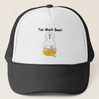 Too Much Beer Snowman Hat by Mousefx at Zazzle