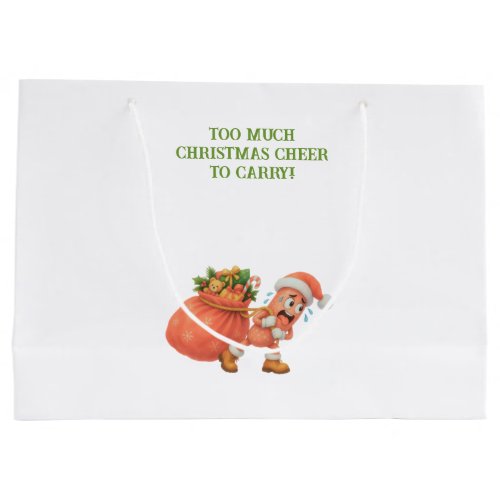 Too much Christmas Cheer to Carry! Salami Large Gift Bag