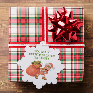 Too much Christmas Cheer to Carry! Salami Ornament Card