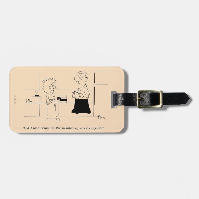 Too Much Coffee Luggage Tag (Front Horizontal)