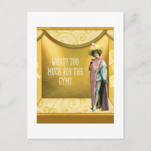 Too Much For the Gym? Funny Vintage Fancy Dress Postcard