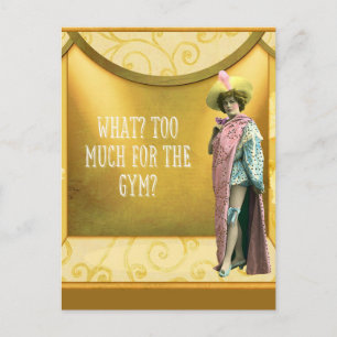 Too Much For the Gym? Funny Vintage Fancy Dress Postcard