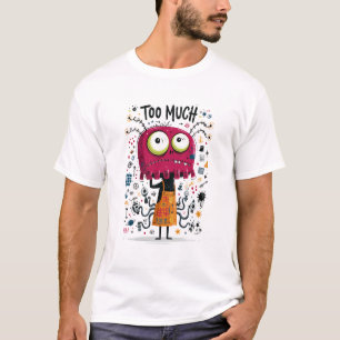 Too Much Funny Pink Alien Character Gift T-Shirt