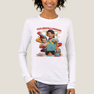 Too Much Labour – Retro Feminist Satire Design Tri-Blend Shirt