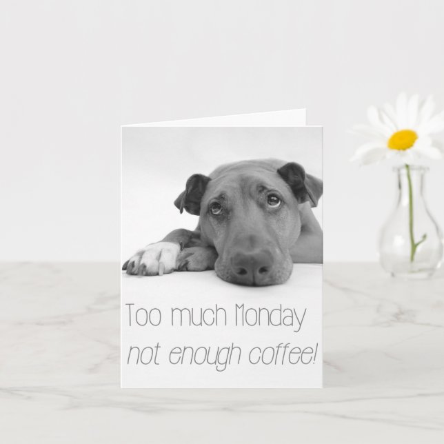 Too much Monday, not enough coffee - Sleepy Dog Card (Small Plant)
