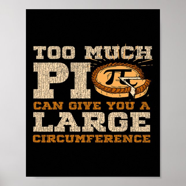 Too Much Pi Day Math Lovers 3.14 Nerdy Symbols  Poster (Front)