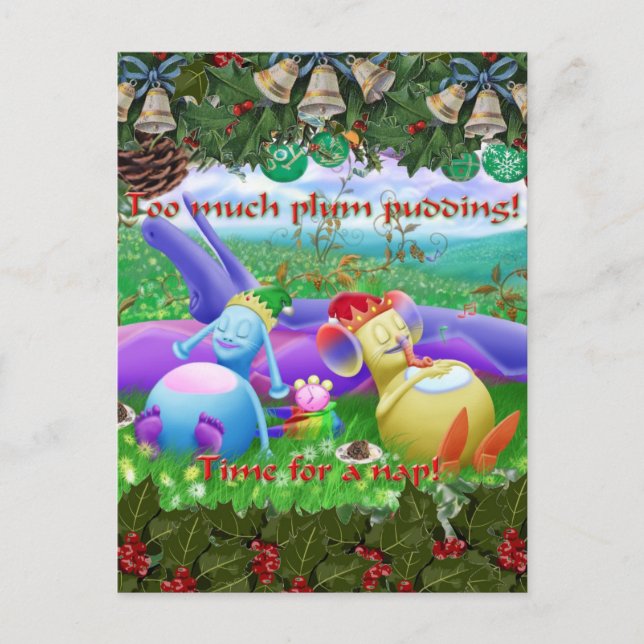 Too much plum pudding! postcard (Front)