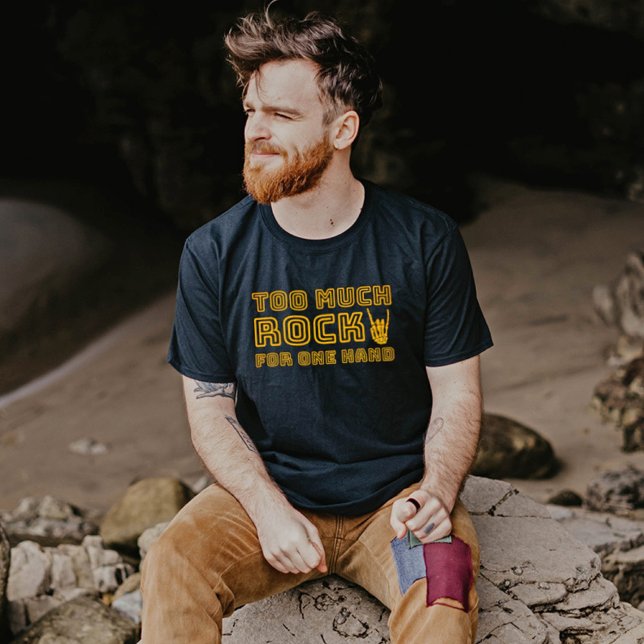 Too Much Rock for One Hand - Retro Rock Tee (Creator Uploaded)