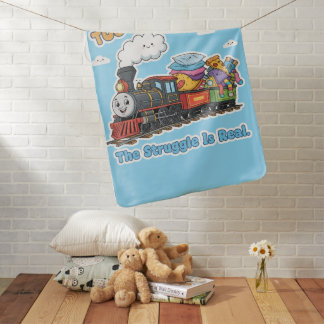 Too Much Stuff! Funny Toy Train Baby Blanket