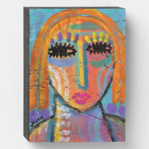 Too Much to Do Abstract Painting on OSB Board Wooden Box Sign