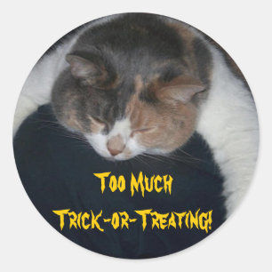 Too Much Trick-or-Treating! Classic Round Sticker