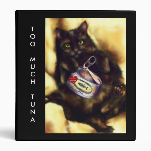 Too Much Tuna (cat) Binder Notebook (Front)
