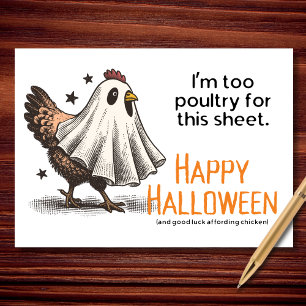 Too Poultry for This Sheet Funny Chicken Halloween Card