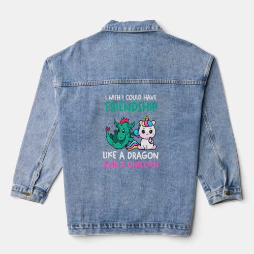 Too Pretty To Be Dragon So Unicorn Dragon Unicorn  Denim Jacket