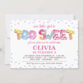 Too Sweet Candy Land Birthday Party Invitation (Front)