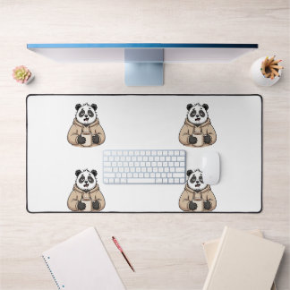 Too Tired to Function Panda Coffee Cartoon Desk Mat