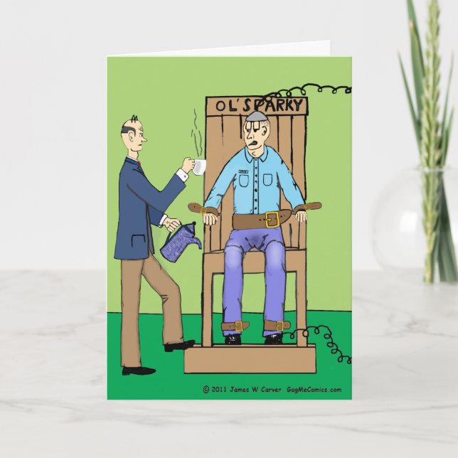 "Too Wired" Letterpress Thank You Card (Front)