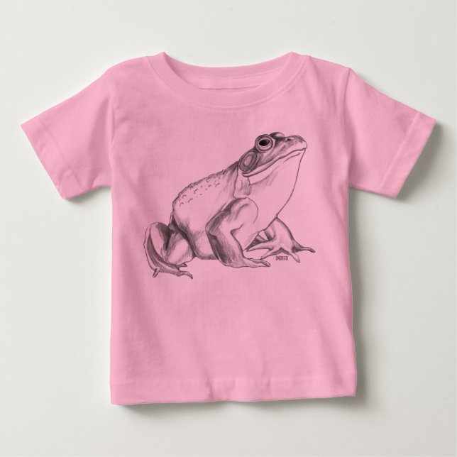 Toodler Frog T-shirt Bullfrog Art Baby Frog T-shir (Front)