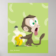 Tooky Monkey with Banana Poster