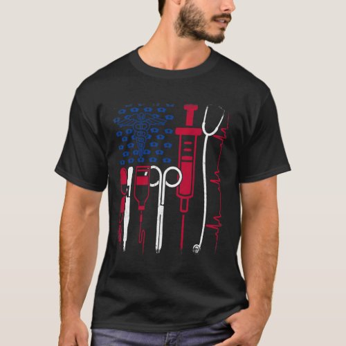 Tool American Flag Pride 4th Of July Proud Nurse  T_Shirt