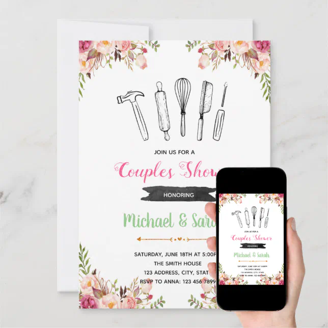 tool and gadget shower party invitation Zazzle