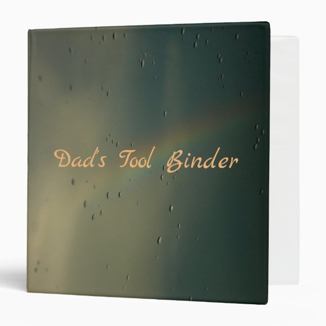 Tool Binder for Dad Dark Stormy Rainbow Design (Front/Inside)