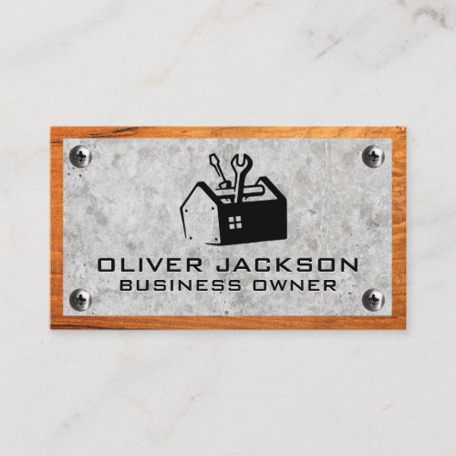 Tool Box  Concrete Wood and Metal Screws Business Card
