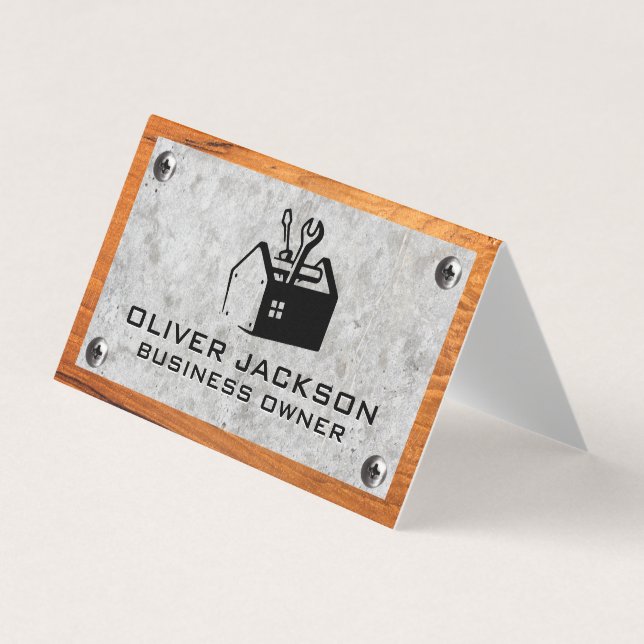 Tool Box | Concrete Wood and Metal Screws Business Card (Front)