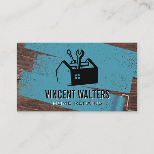 Tool Box Repair  Painter Roller  Wood Business Card