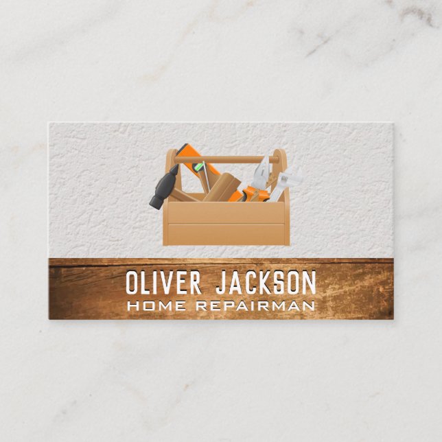 Tool Box | Wood and Wall Texture Business Card (Front)