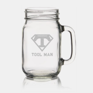 Tool Man Hero Mason Jar W/ Handle